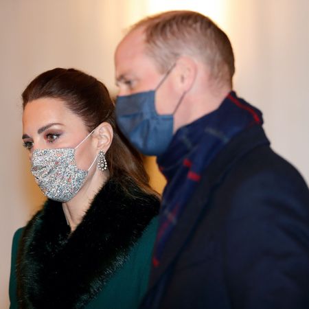 windsor, united kingdom december 08 embargoed for publication in uk newspapers until 24 hours after create date and time catherine, duchess of cambridge and prince william, duke of cambridge wear face masks as they attend an event to thank local volunteers and key workers from organisations and charities in berkshire, who will be volunteering or working to help others over the christmas period in the quadrangle of windsor castle on december 8, 2020 in windsor, england during the event members of the royal family also listened to christmas carols performed by the salvation army band photo by max mumbyindigo poolgetty images