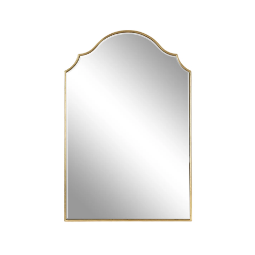 A mirror with arched detailing