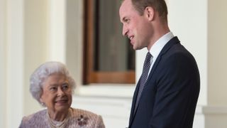 Queen Elizabeth II and Prince William, Duke of Cambridge greet the President of Germany