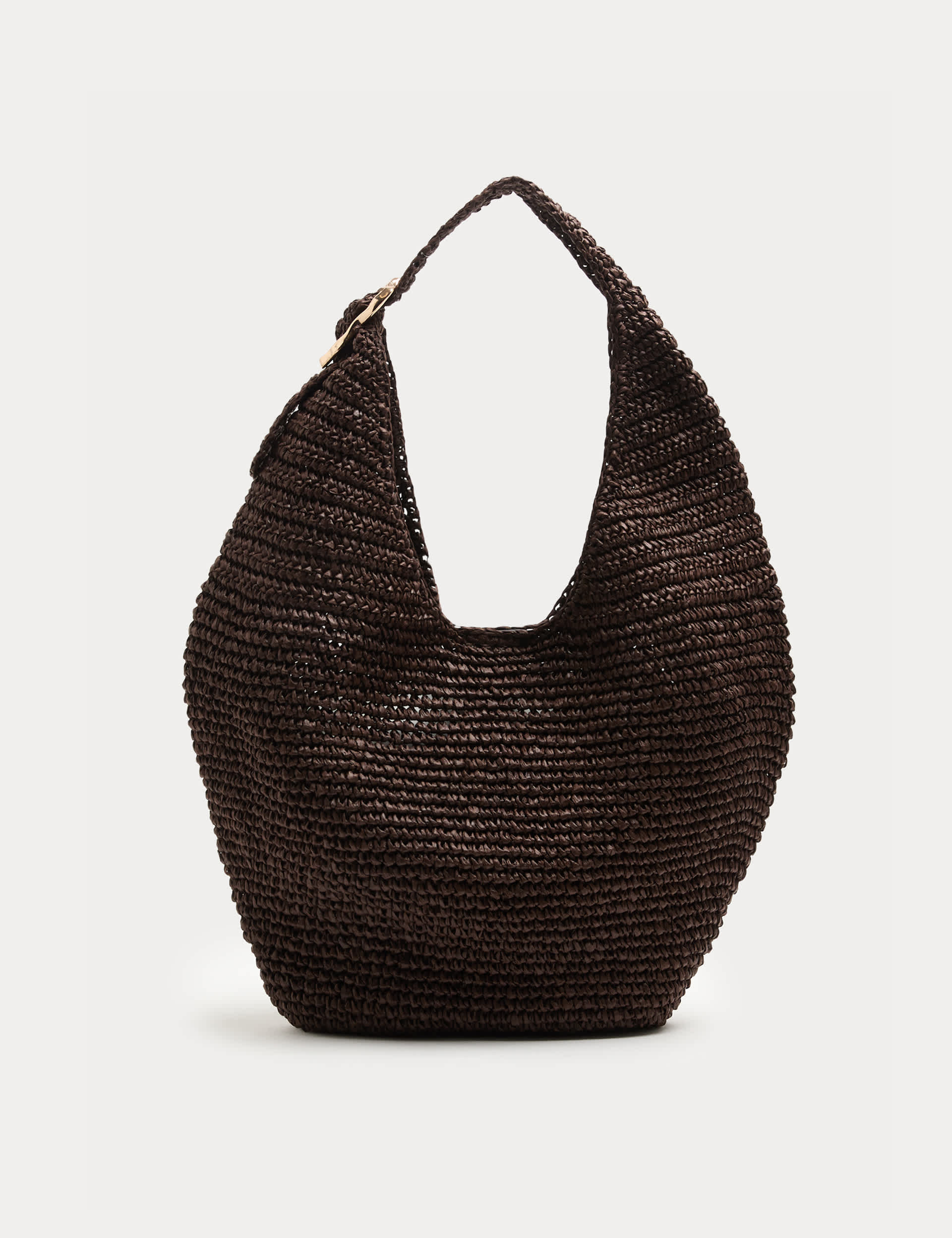 Straw Hardware Detail Shoulder Bag