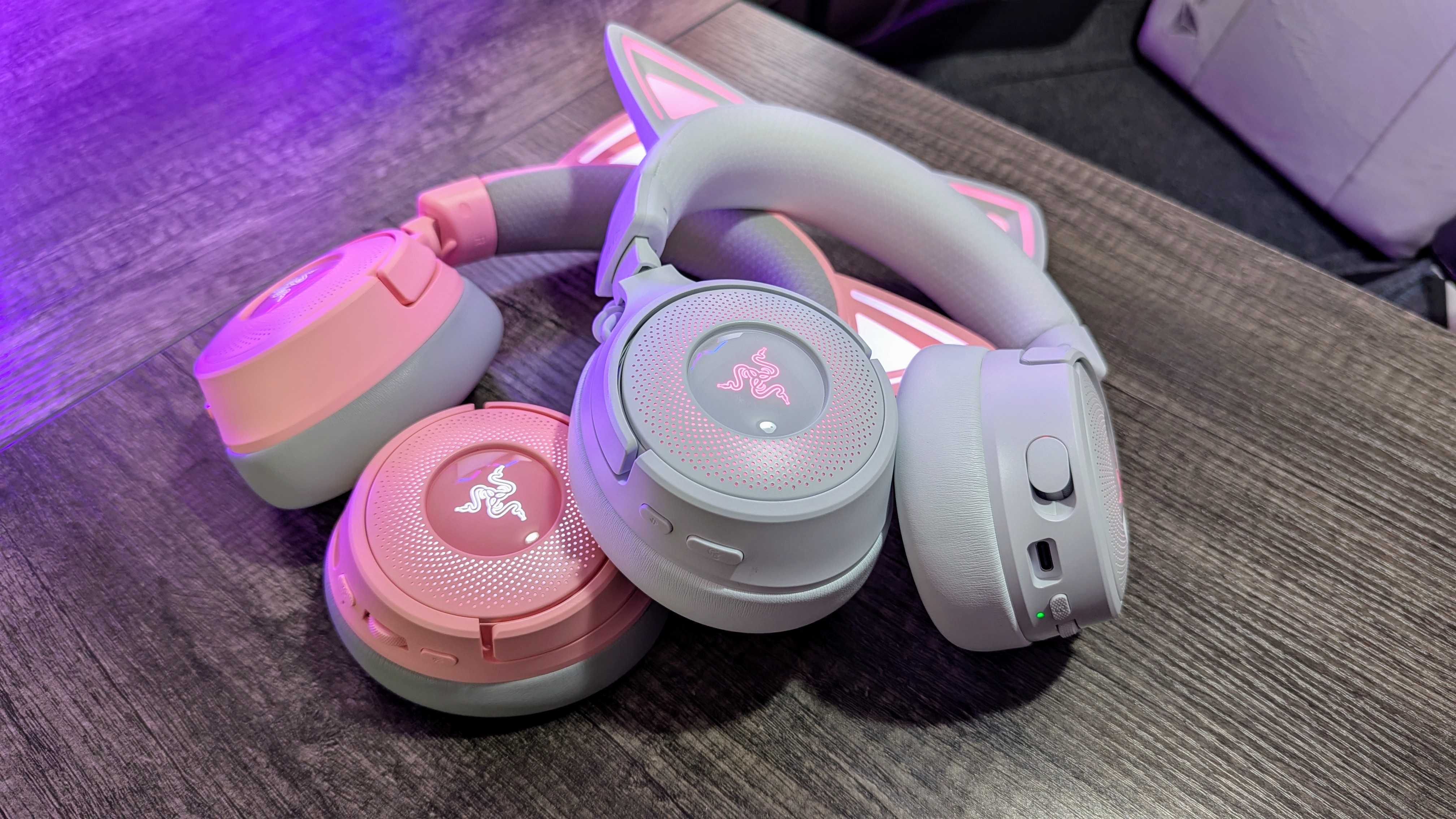 Image of the Razer Kraken Kitty V3 Pro wireless gaming headset.