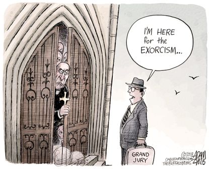 Editorial cartoon U.S. Catholic church priest sexual abuse report grand jury