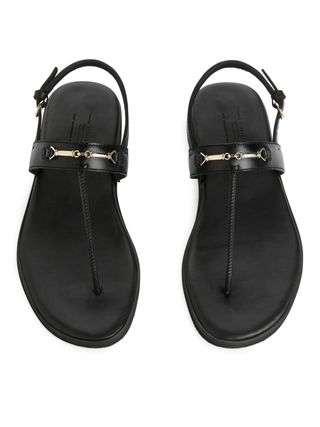 Leather Thong Sandals - Black - Arket Gb