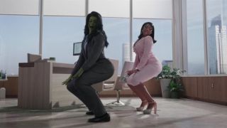 She-Hulk and Megan Thee Stallion twerk in a GLH&K office in She-Hulk episode 3