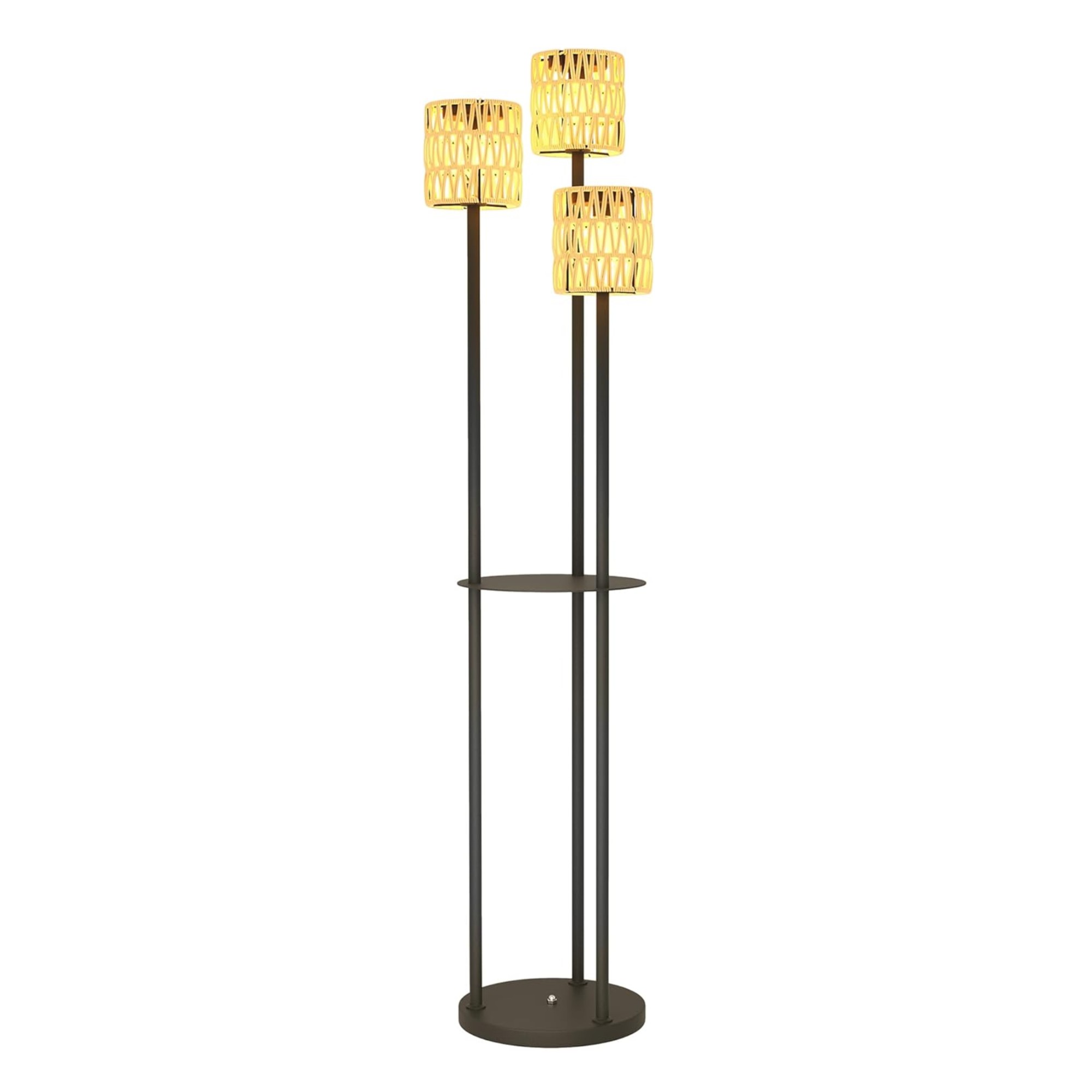 Amazon Outsunny Boho Rattan Floor Lamp