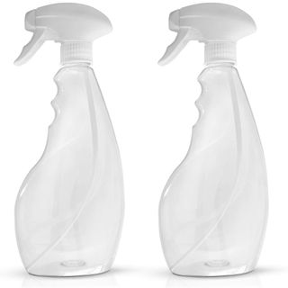 pack of two clear 500ml spray bottles