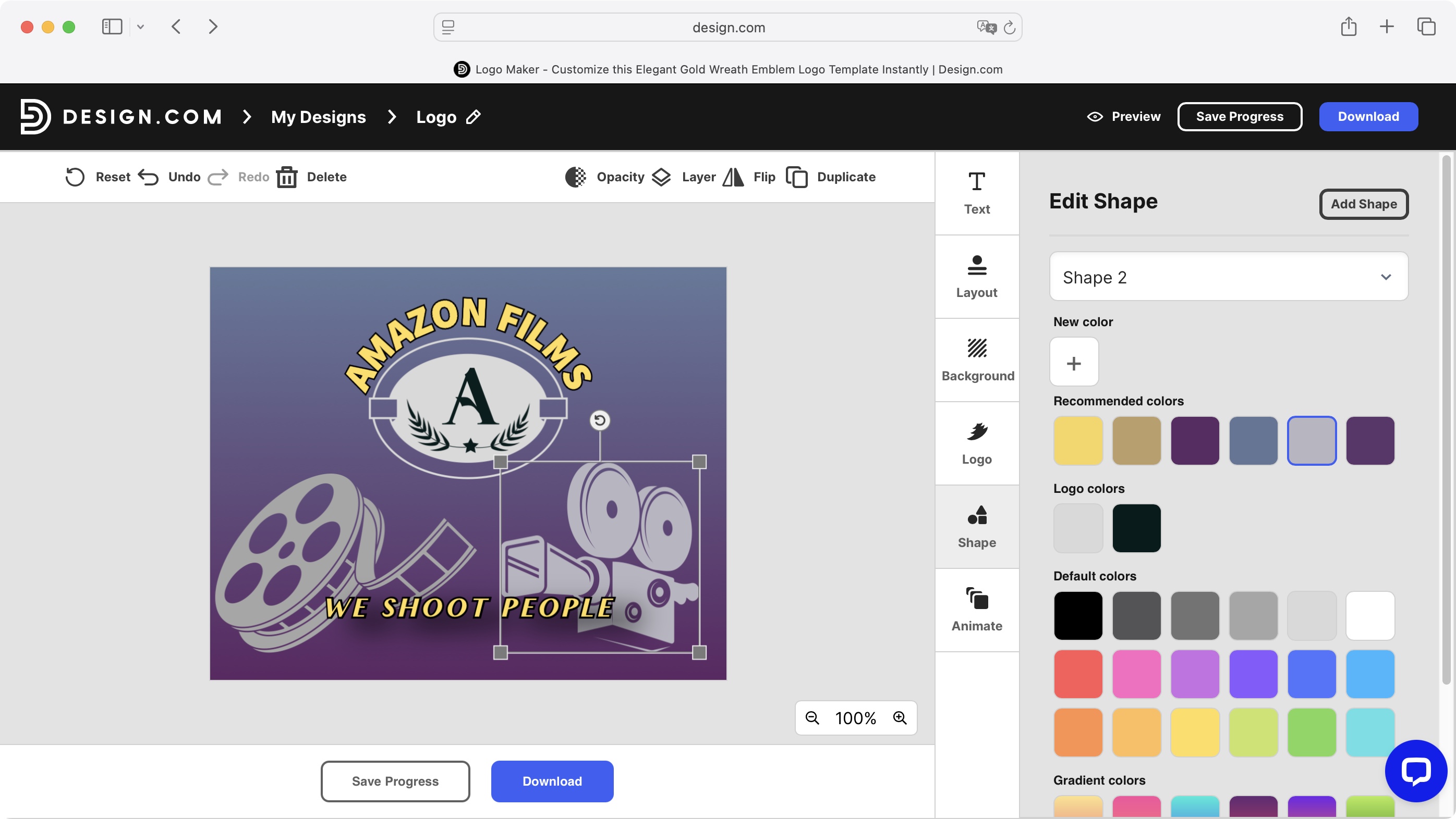 Design.com interface during our review