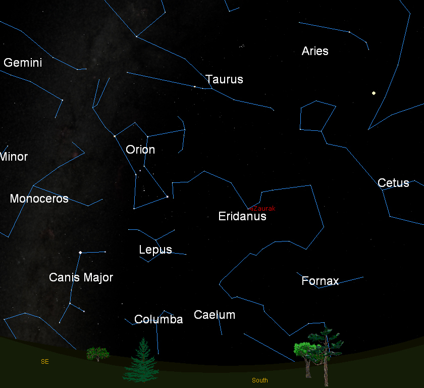 Southern Night Sky Map December 2011