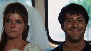 Elaine and Benjamin sit in a bus at the end of The Graduate