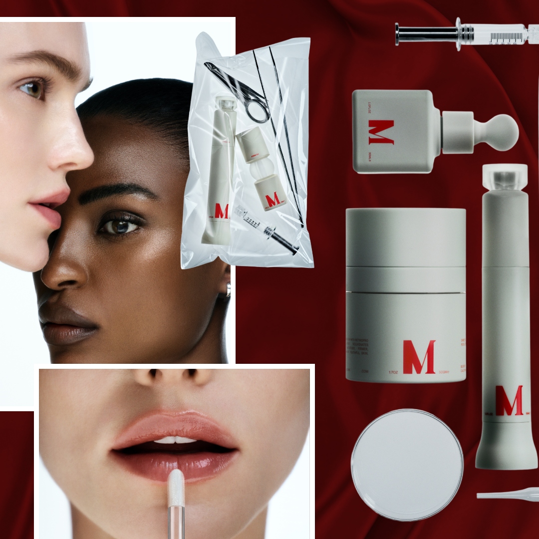red background with dr diamond metacine products in cream packaging with red writing