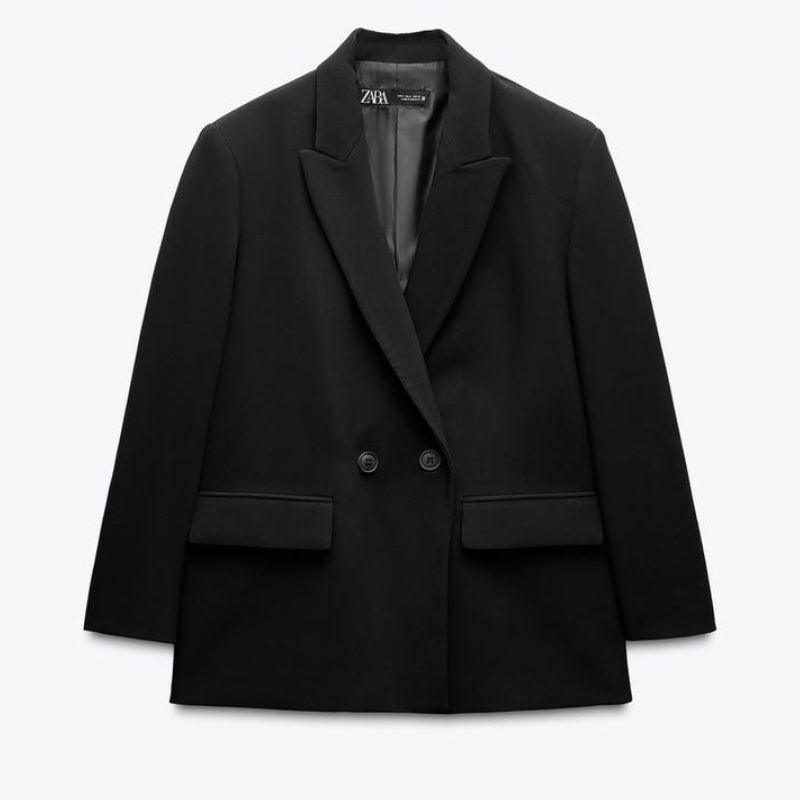 black double breasted blazer