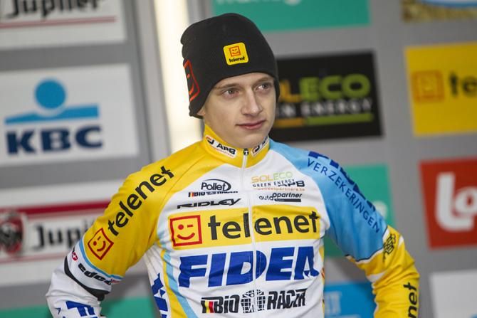 Quinten Hermans on the podium in Diegem
