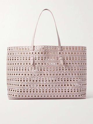 Mina 44 Laser-Cut Leather Tote