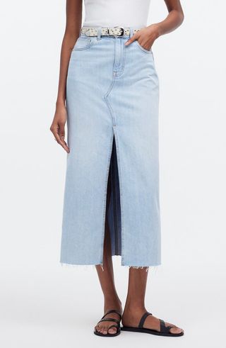 The Rilee Denim Midi Skirt