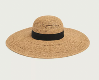 Saffron Straw Floppy Sun Hat, $125 | LK Bennett