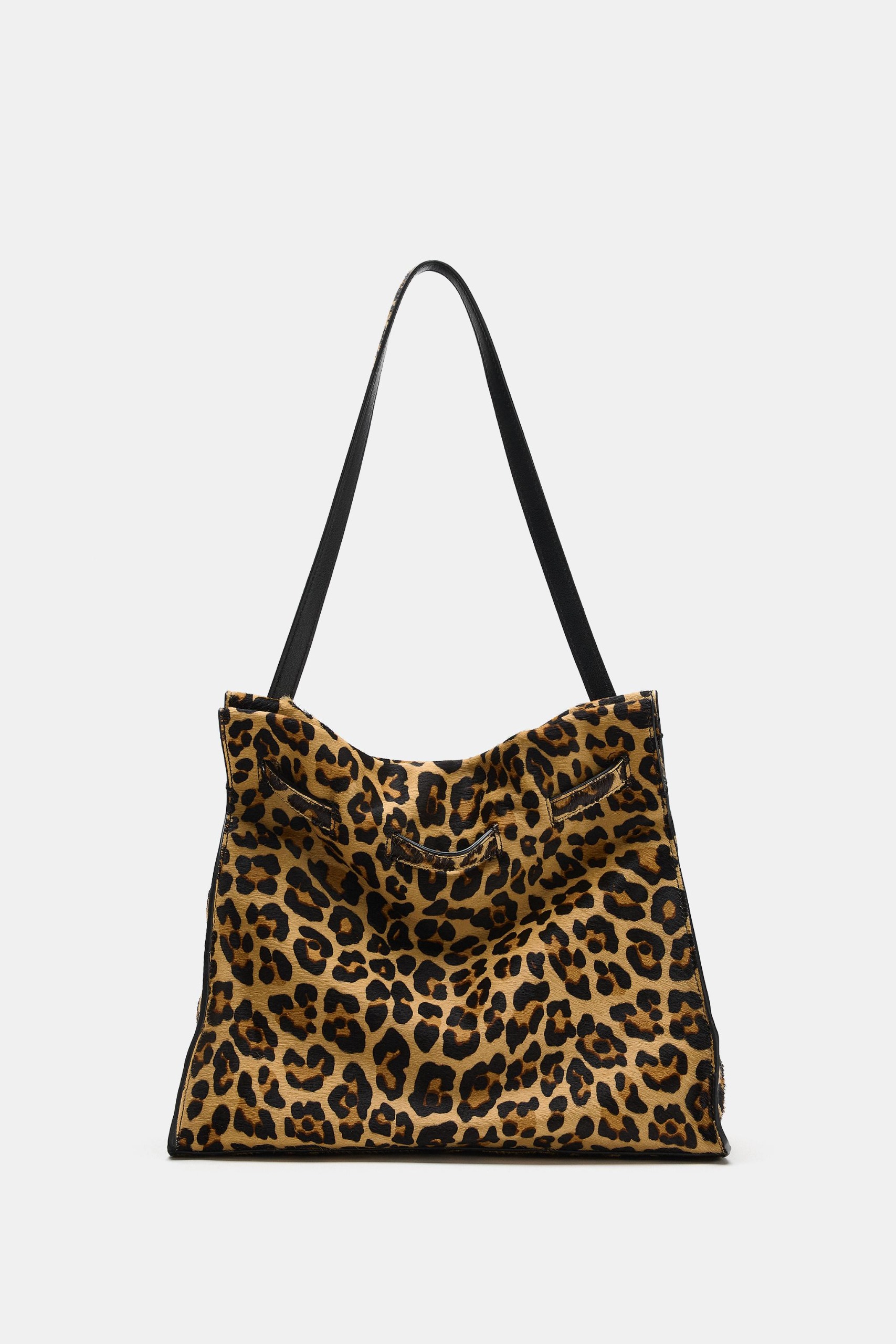 Printed Leather Shoulder Bag - Leopard - One Size Only