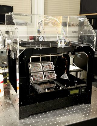 The new 3D cell printer used compressed air to squirt out "bio-inks" containing cells and nutrient-rich fluid.