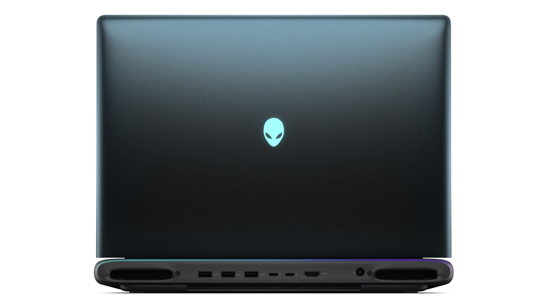 Dell Alienware Area-51 laptop over a white background