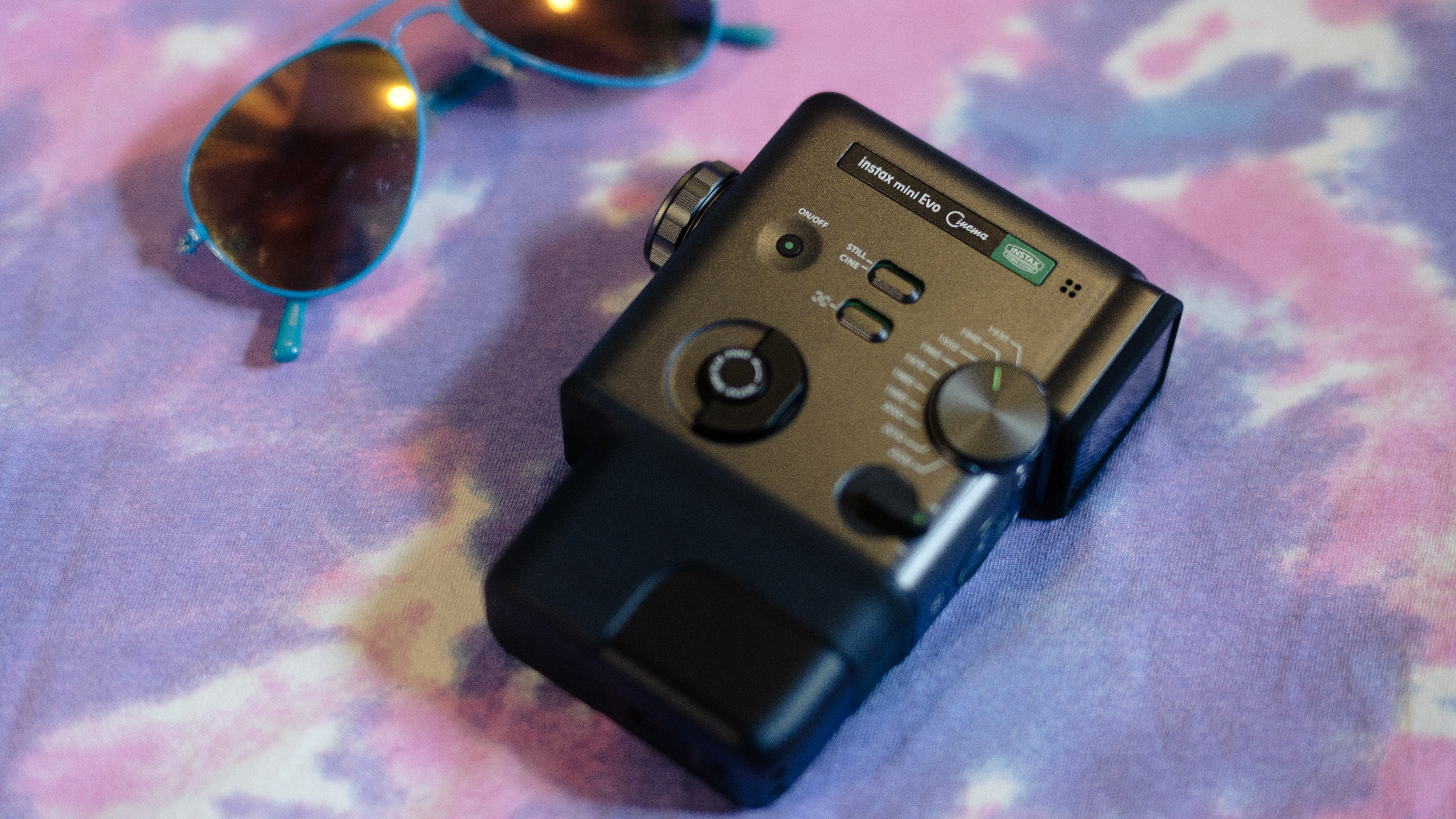 The Fujifilm Instax Mini Evo Cinema decades camera