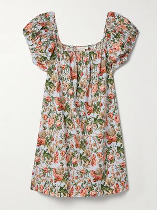 Julie Floral-Print Cotton-Poplin Mini Dress