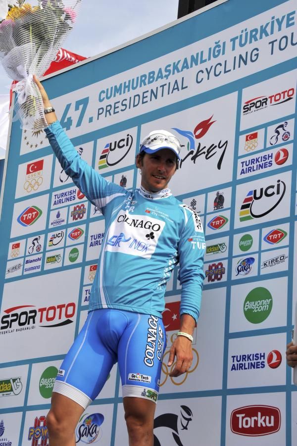 Manuel Belletti (Colnago-CSF Inox) on the podium