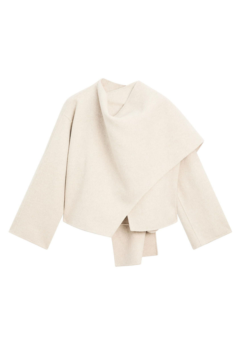 Short Coat With Scarf Detail