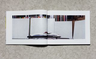 Photography spread in open book