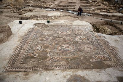 A 1,700-year-old mosaic in the Israeli central city of Lod