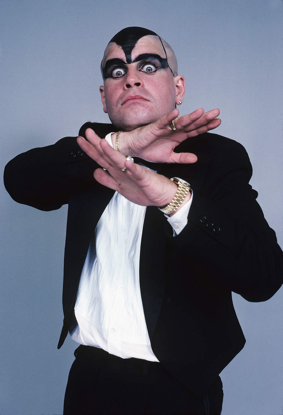 A shaven-headed Ozzy, from the session for the cover for US rock magazine Circus