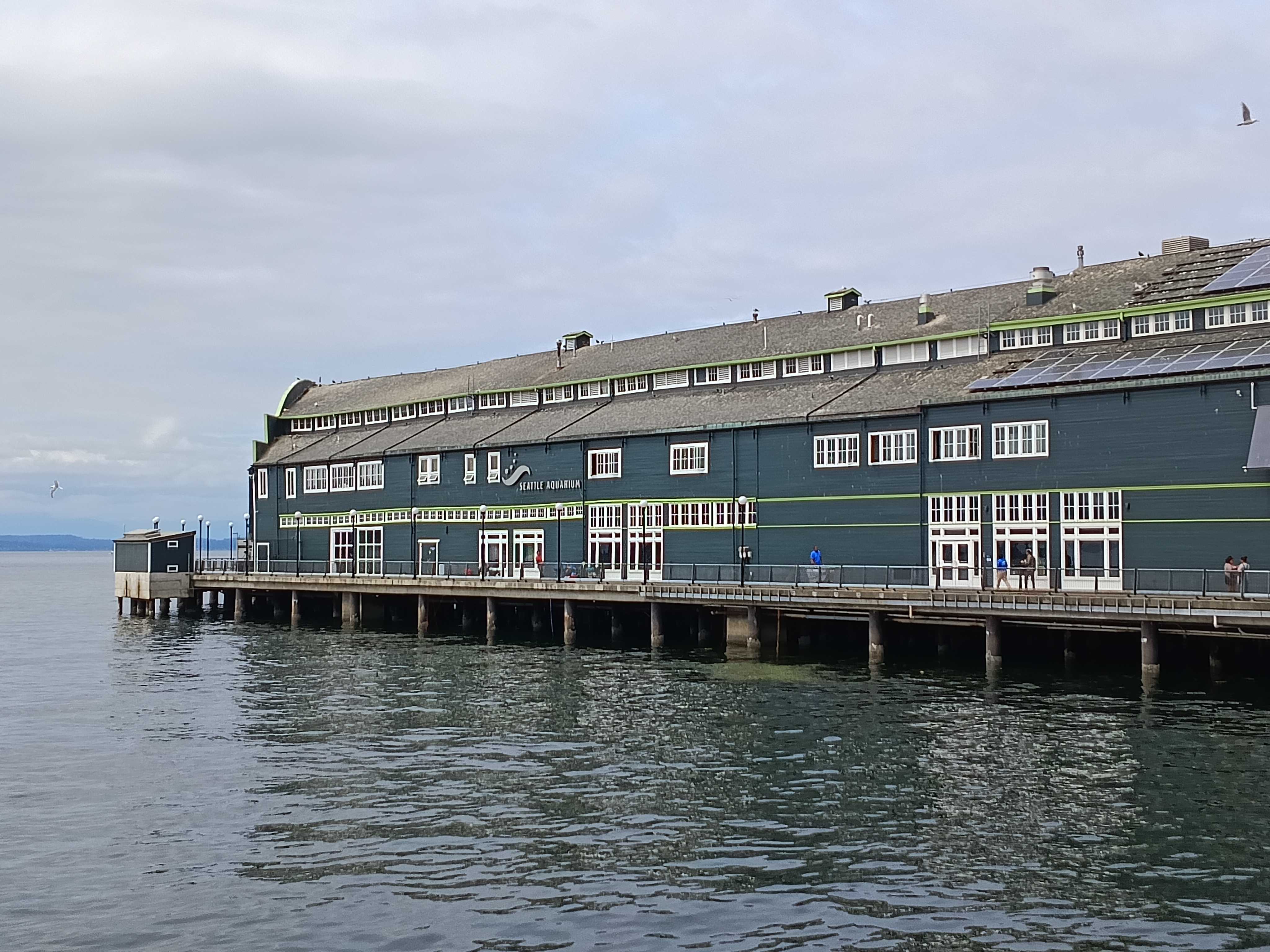 A building floating over water