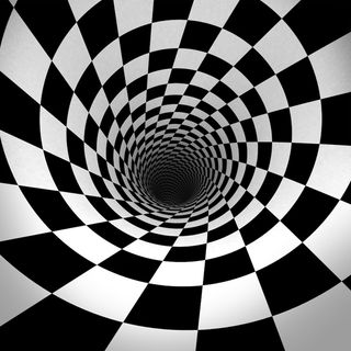 black and white check spiral