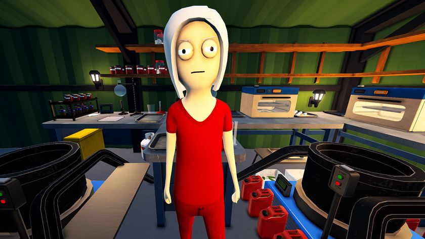 Schedule 1 player character wearing red and standing in their warehouse lab