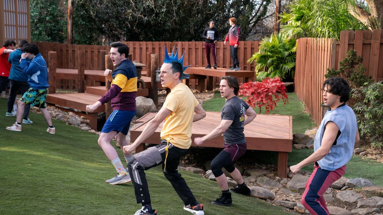 Gianni DeCenzo, Jacob Bertrand, Tanner Buchanan and Xolo Mariduena in Cobra Kai
