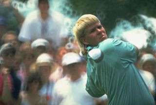 John Daly strikes a tee shot during the 1993 US Open