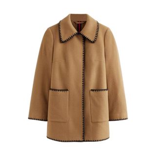 Boden Blanket Stitch Wool Blend Coat