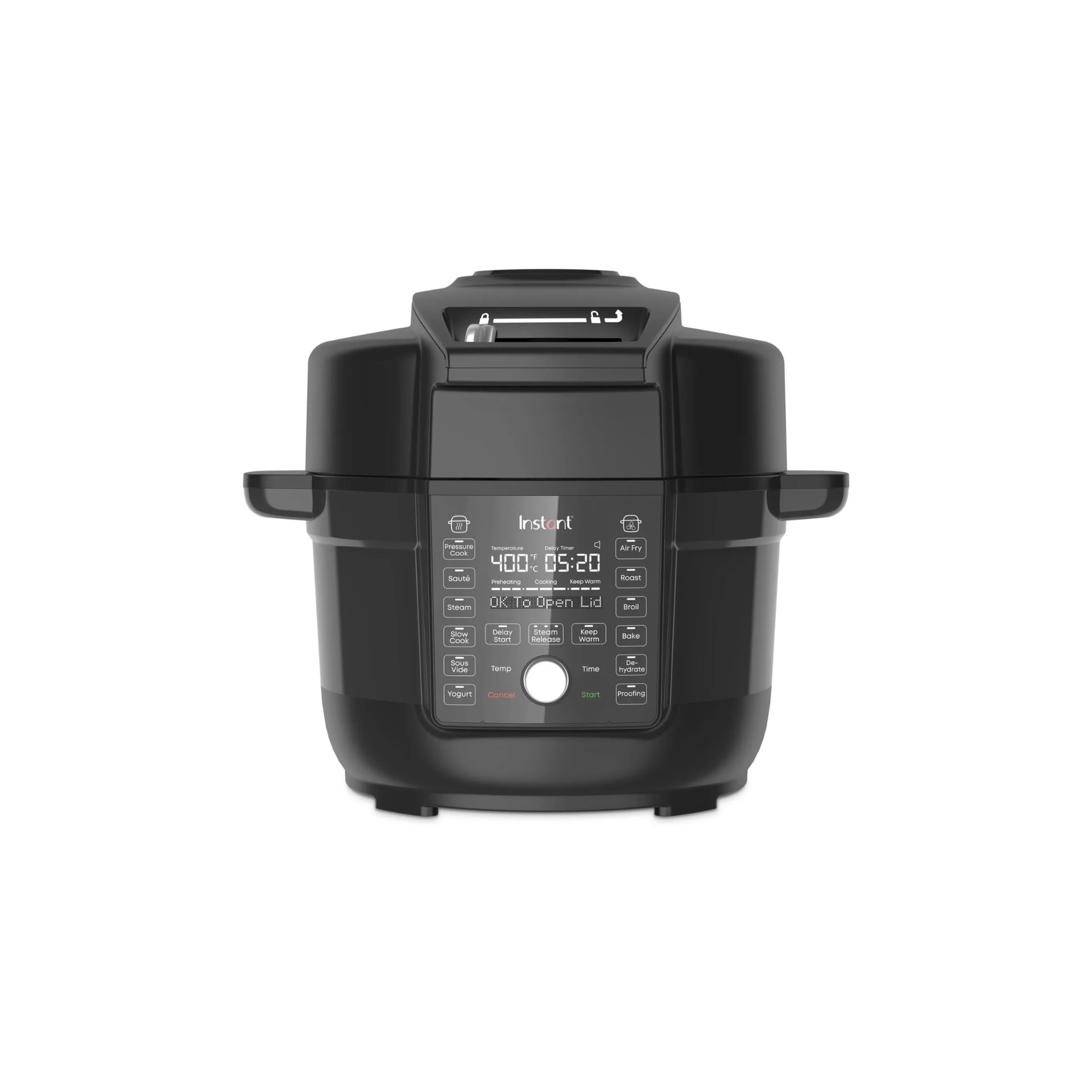An Instant Pot Duo Crisp with Ultimate Lid against a white background