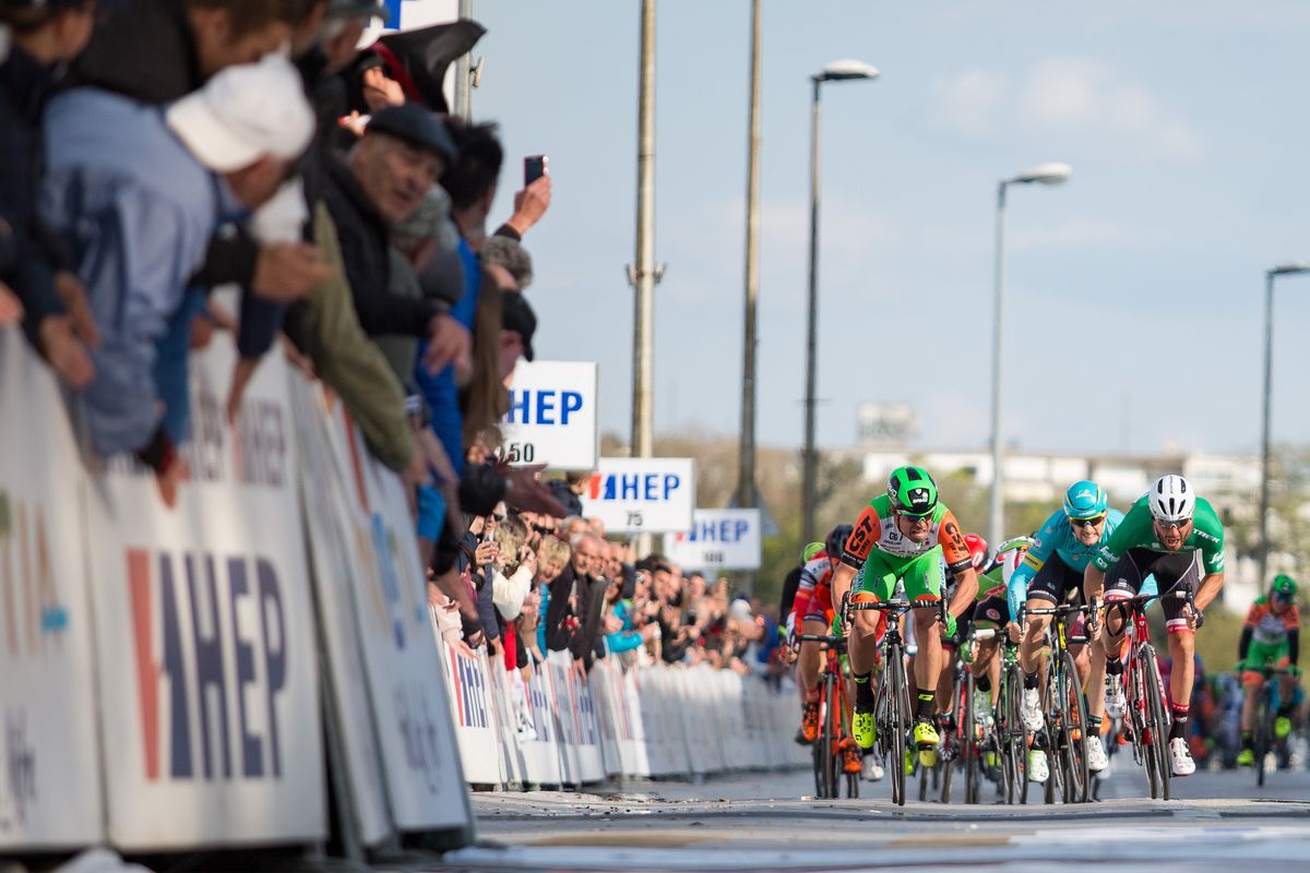 The sprint to the finish line on stage 3 of the Tour of Croatia