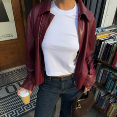 woman wearing burgundy shoe outfit 2025