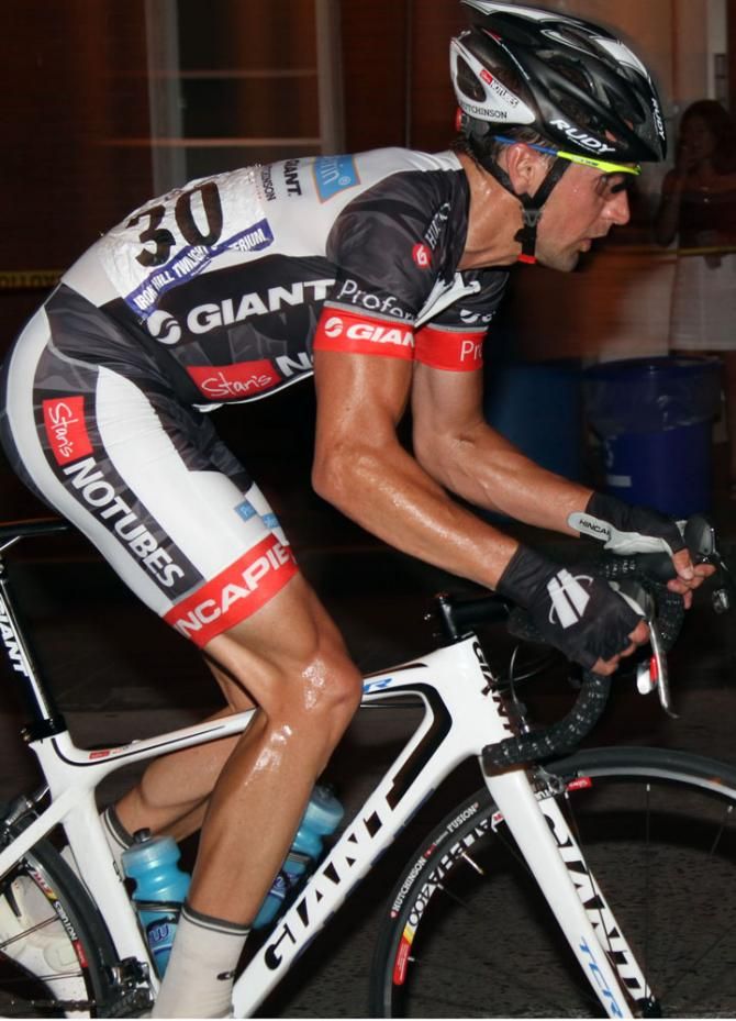 John Loehner (Axa p/b StanNotubes) does his best to push through the nearly intolerable heat.