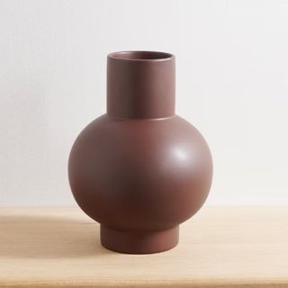 brown sculptural vase