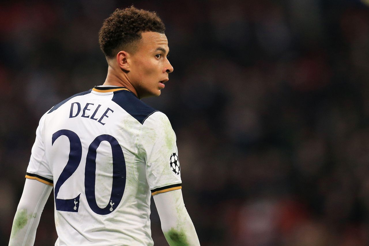 Dele Alli of Tottenham Hotspur during a Champions League match against Bayer Leverkusen, November 2016