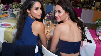 Actress Meghan Markle and Jessica Mulroney attend the Instagram Dinner held at the MARS Discovery District on May 31, 2016 in Toronto, Canada