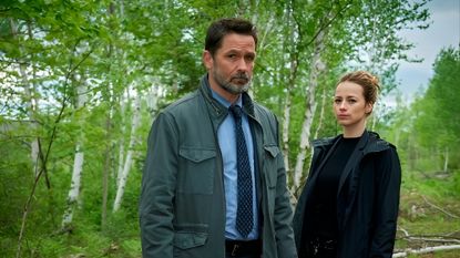Billy Campbell and Karine Vanasse in Cardinal