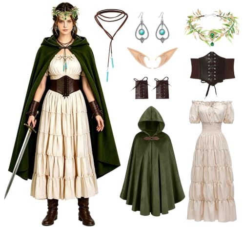 Medieval Renaissance Costume Vintage Elf Dress