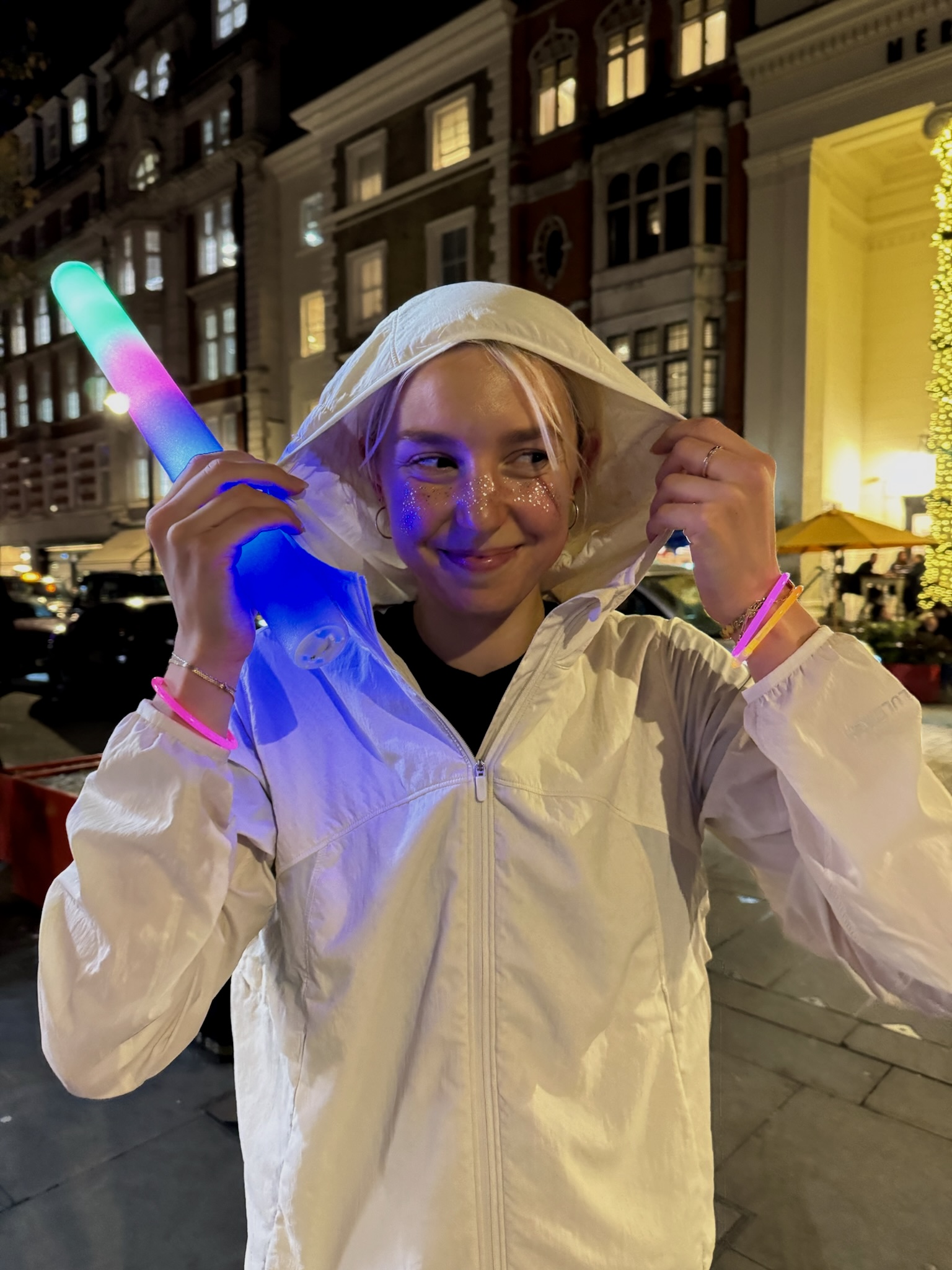 A woman wearing running kit