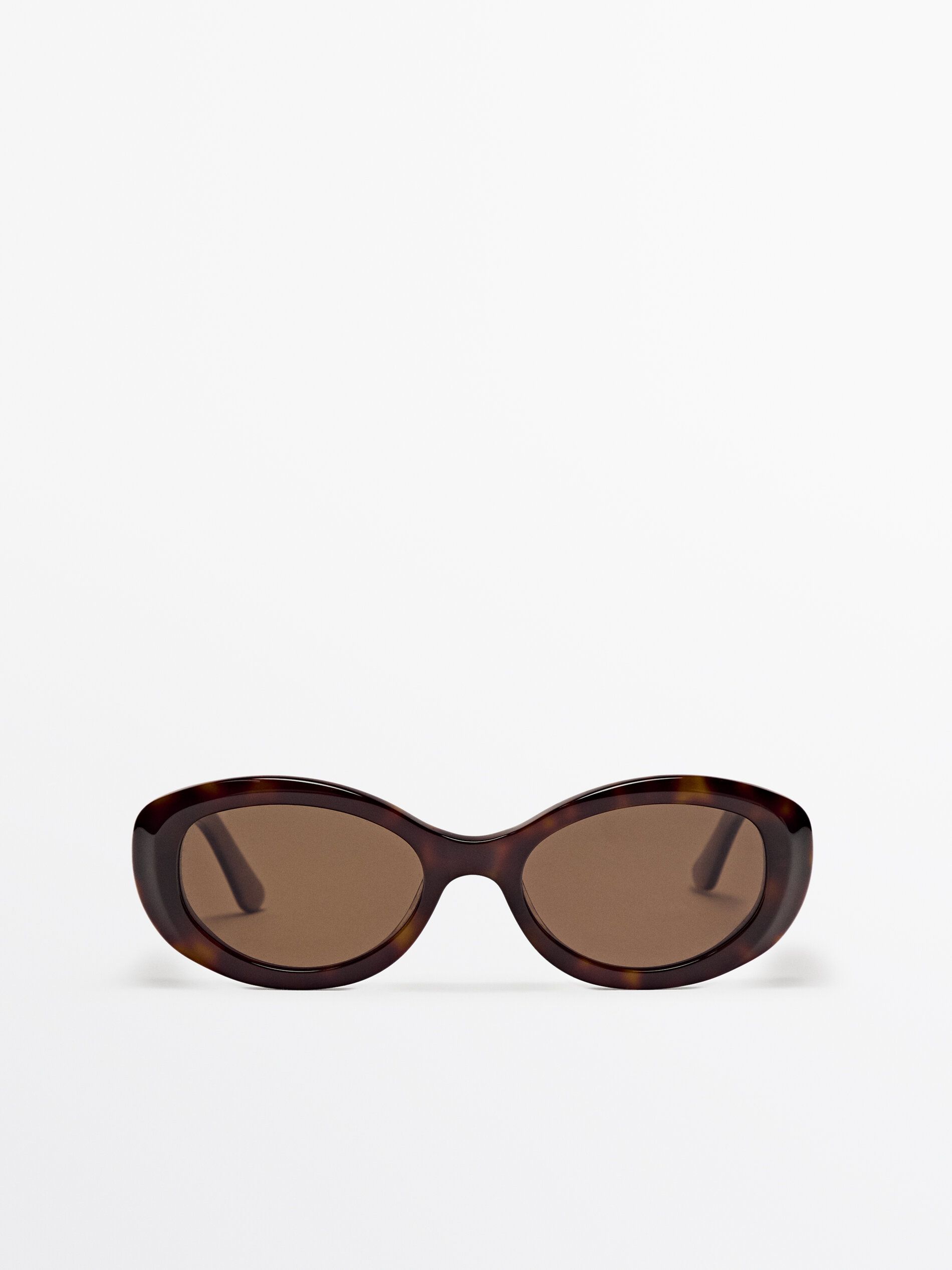 Oval Tortoiseshell-Effect Sunglasses