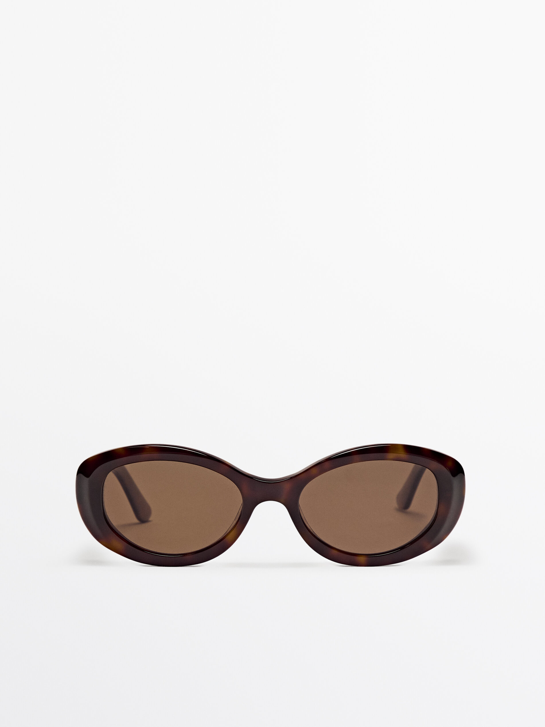 Oval Tortoiseshell-Effect Sunglasses