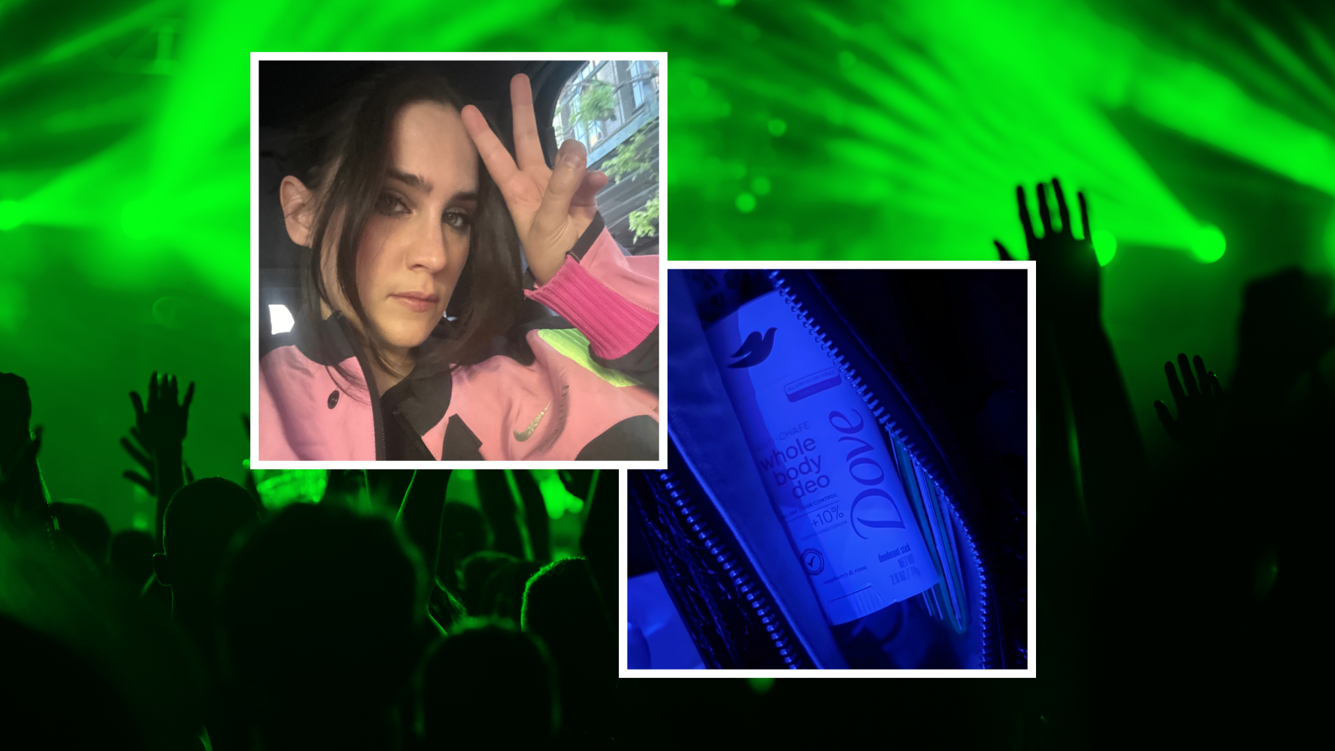 Green concert lights