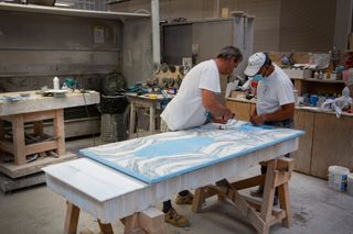 Stefan Scholten’s The Stone House carpet being made at factory