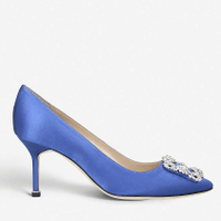 MANOLO BLAHNIK Hangisi 70 satin courts - £795 at Selfridges